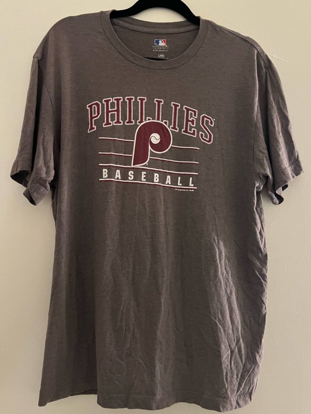 Philadelphia Phillies T-Shirt MLB Gray Graphic Tee Size L